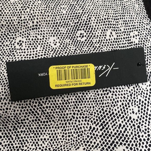 🔴 NWT Kenneth Cole Black White Blue Multi Print Shift Cocktail Dress - Picture 3 of 14